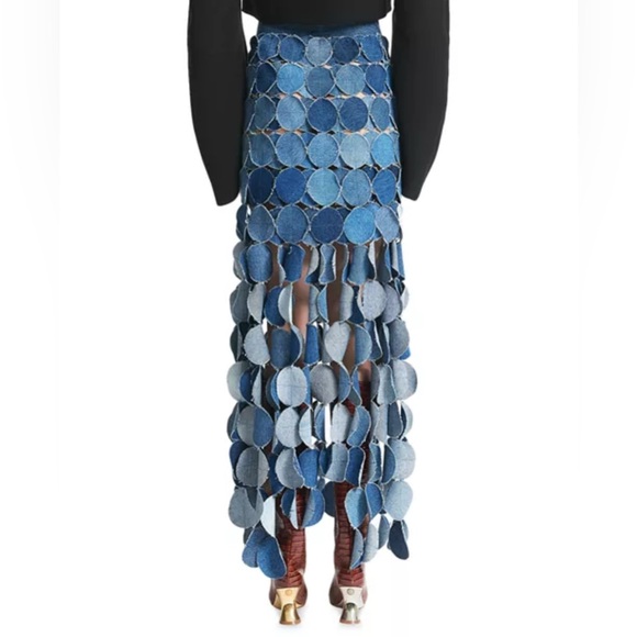 A.W.A.K.E. MODE Upcycled Denim Circle Skirt - Picture 6 of 6